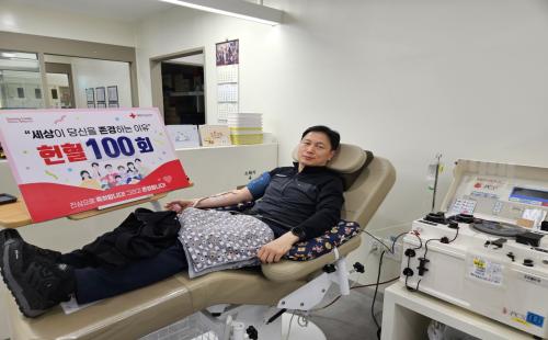 산림청 안동산림항공관리소, 한준희 기장 ‘헌혈 100회 참여’